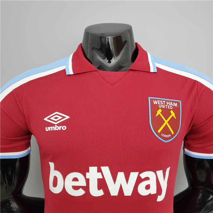 West Ham United 21-22 Home Red Soccer Jersey Football Shirt (Player Version) - Click Image to Close